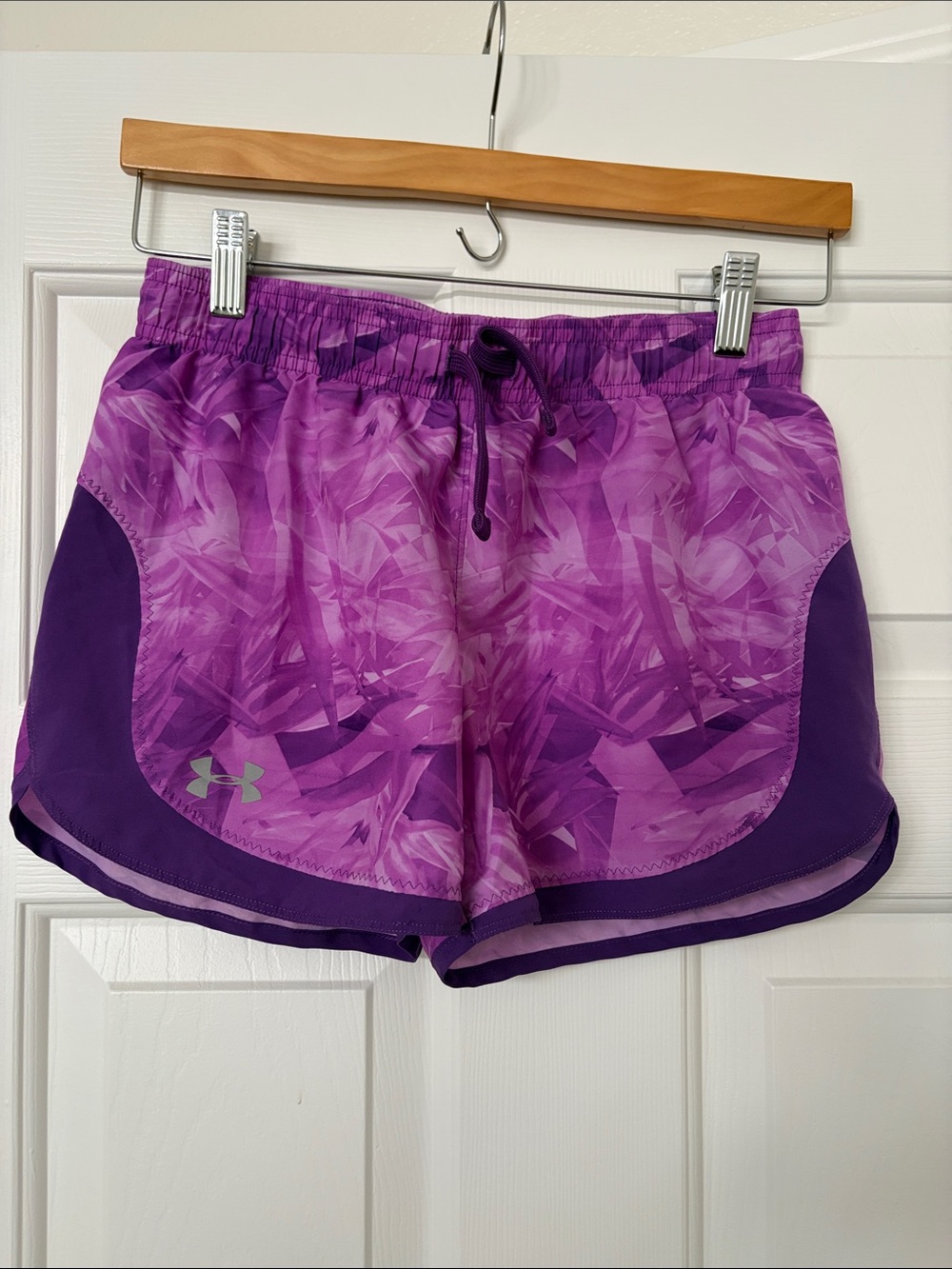 Under Armour Purple Patterned Girls' Athletic Shorts